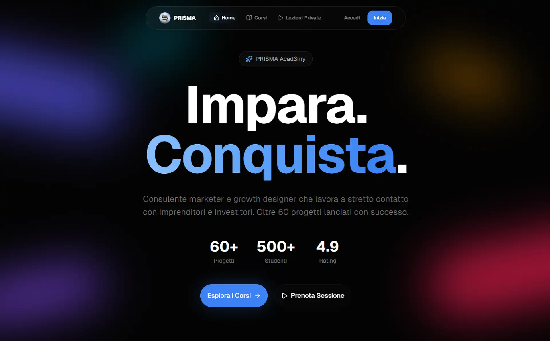 Prisma Acad3my — Sito web · Formazione